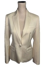 J. Crew Blazer Classic Luxury Jacket Ivory Cream 100 Virgin Wool Size 6