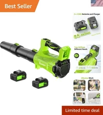 Efficient Handheld Leaf Blower – 650CFM Airflow, Rechargeable Batteries Included