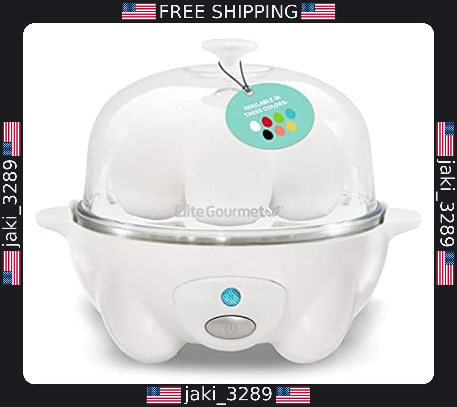 Elite Gourmet Rapid Egg Cooker: 7 Egg Capacity, Auto Shut-Off, Recipe Booklet