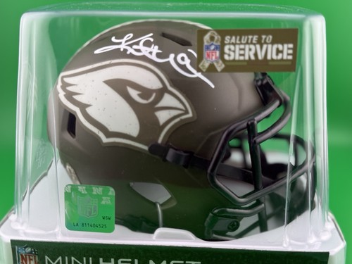 Kurt Warner Signed Cardinals Salute to Service Speed Mini Helmet-Beckett W Holo - Picture 1 of 6
