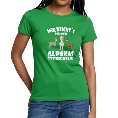 Mir Reichts Ich Geh Alpakas Streicheln Lustiger Spruch Humor Frauen T-Shirt