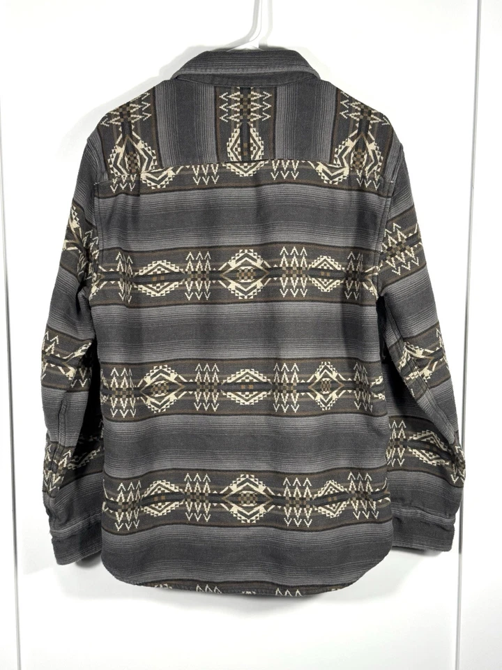 Pendleton Cotton Shirt Jacket M Gray Aztec Southwest Button Front Shacket - Image 4 of 4
