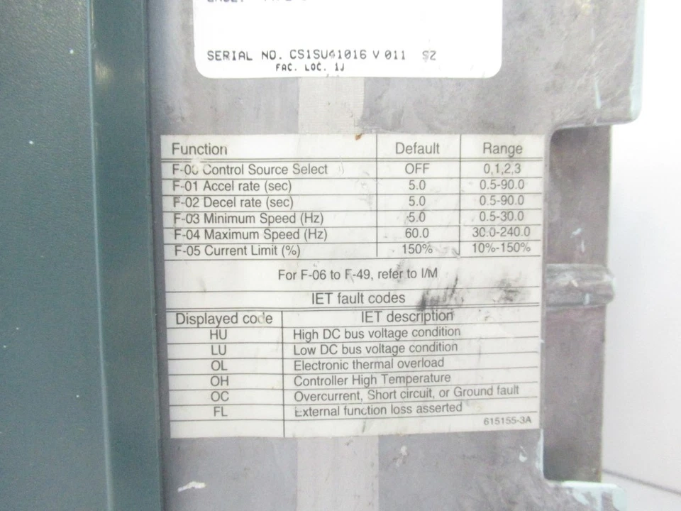 ABB Asea Brown Boveri Baldor Reliance 1SU41001 SP500 AC Drive - Image 4 of 4