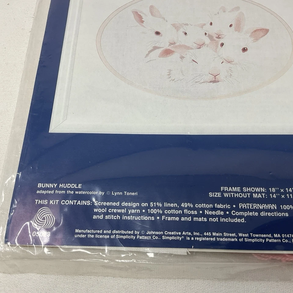 Simplicity Stitchery BUNNY HUDDLE Cross Stitch 11" x 14" NEW - Image 4 of 4