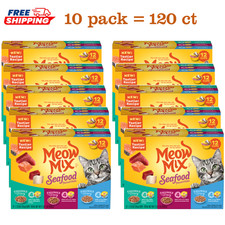 10 Pack, Meow Mix Wet Cat Food Adult - Ocean Whitefish, Tuna, Salmon -12 CT,33oz 3.46 per gallon