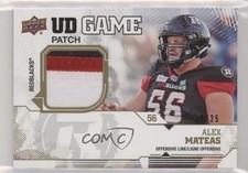 2019 Upper Deck CFL UD Game Jerseys Patch 18/25 Alex Mateas #GP-AM Patch i9i