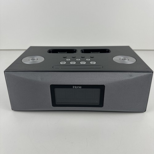 iHome iP88 iphone ipod Dual Dock Clock Radio Alarm Clock Tested Works - Picture 2 of 16