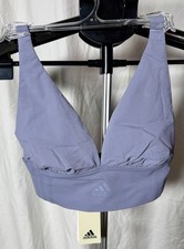 NWT Adidas Intimates Women's Longline Plunge Bra, Silver Violet, Size Small