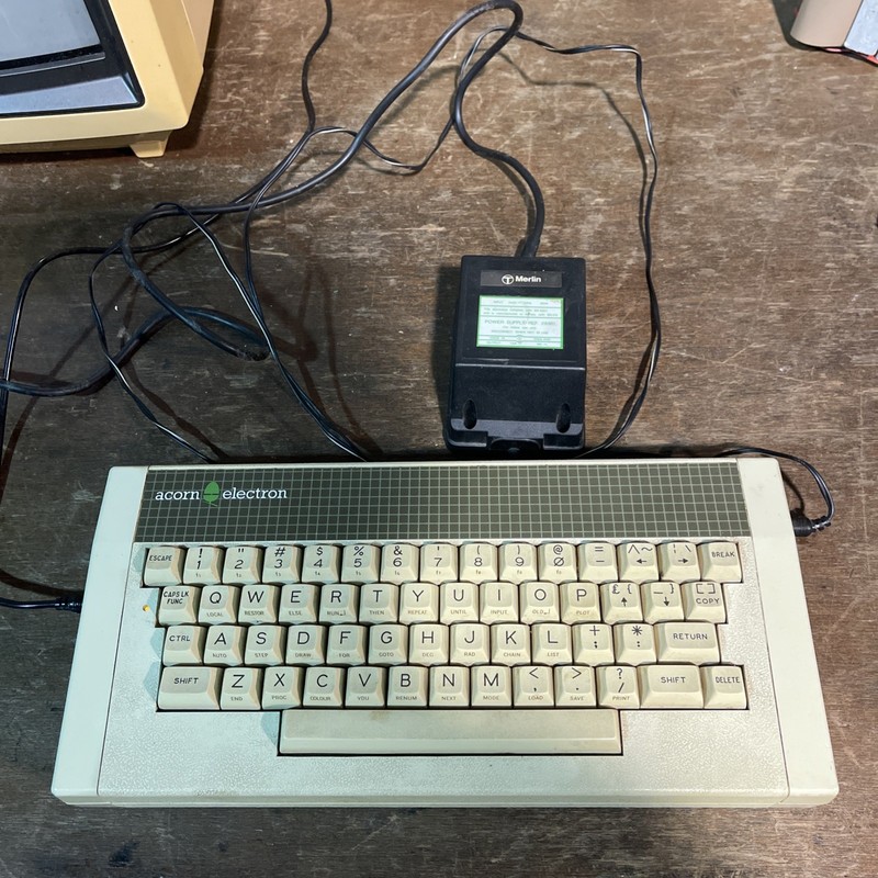 Vintage Acorn Electron Computer 1982 & Power Supply Home Personal Computer Used
