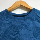 Lululemon Drysense Training Short Sleeve Shirt Marble Map Jacquard Blue Men's L