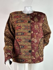 Coldwater Creek Size XLarge Multicolor Tapestry Patchwork Blazer Pockets