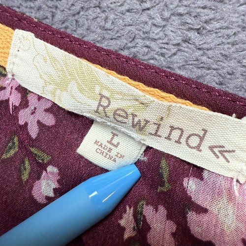 Cardigan donna trasparente stampa floreale bordeaux Rewind taglia large - Foto 5 di 8