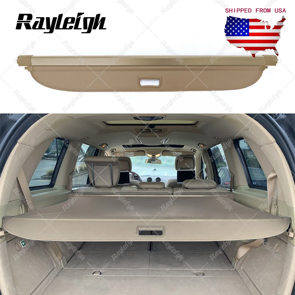 Retractable Cargo Cover Trunk Security Shade For07-12 Mercedes Benz GL 550 Beige - Image 3 of 4
