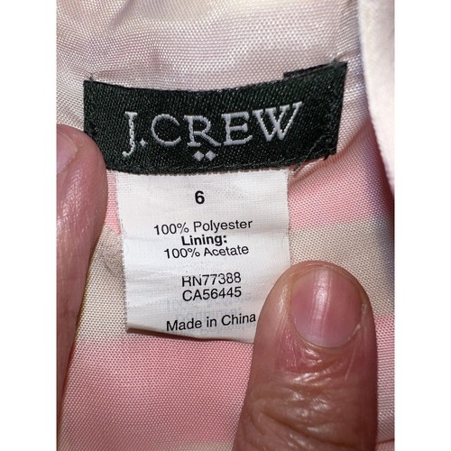 J. Crew Factory Dress Size 6 Pink Cream Striped Spaghetti Strap Elastic Waist - Picture 9 of 19