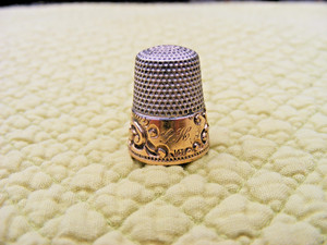 MK&D Sterling with Gold guild Sewing Thimble Monogramed