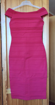 hautenges Kleid, rot, Querbiesen, Metallreißverschluss, Größe 36, von Ted Baker 