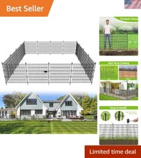 Classic Decorative Garden Fence - 15 Panels, 32inH with Gate - Easy Installation