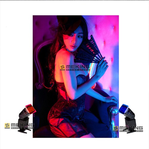 Selens Universal Flash Gels Lighting Filter + Two Gels Bands Kits for Flashlight - Picture 2 of 12