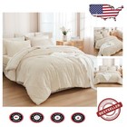 Chic Beige California King Comforter Set - Lightweight Soft 7-Piece Bed in a Bag