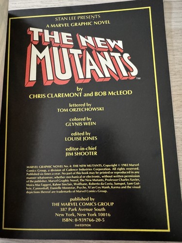 The New Mutants: Marvel Graphic Novel #4 1982 1st App 1st Print - Picture 4 of 7