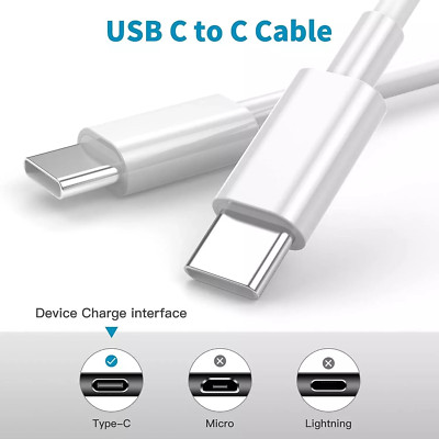 60W USB-C to USB-C Cable Fast Charger lot PD Nylon Cord iPhone 16 15 Pro Samsung