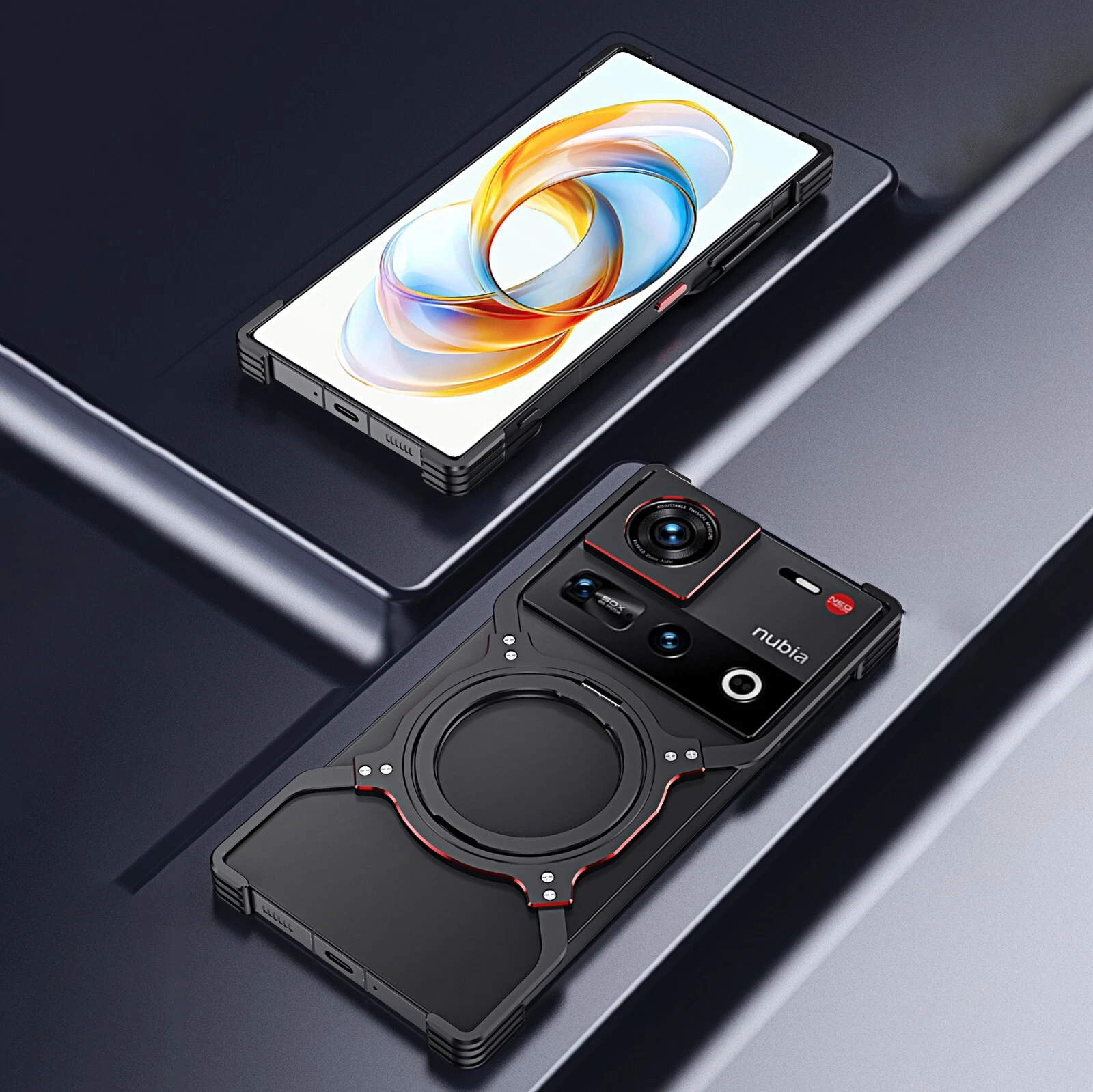 Luxury Magnetic Metal Armor X Type Rimless Case For ZTE nubia Z70S