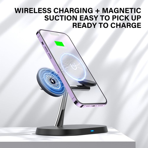 3in1 15W Magnetic Wireless Charger Stand For iWatch AirPod iPhone 16 15 14 13Pro - Picture 4 of 14