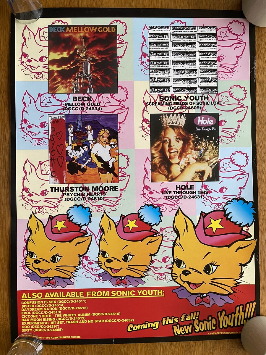SONIC YOUTH BECK HOLE Lollapalooza 1995 GEFFEN PROMO POSTER FRANK