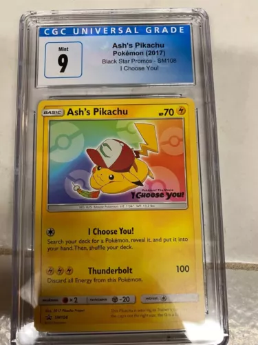 Ash's Pikachu SM108 - Pokémon: The Movie I Choose You Black Star *CGC GRADE 9*