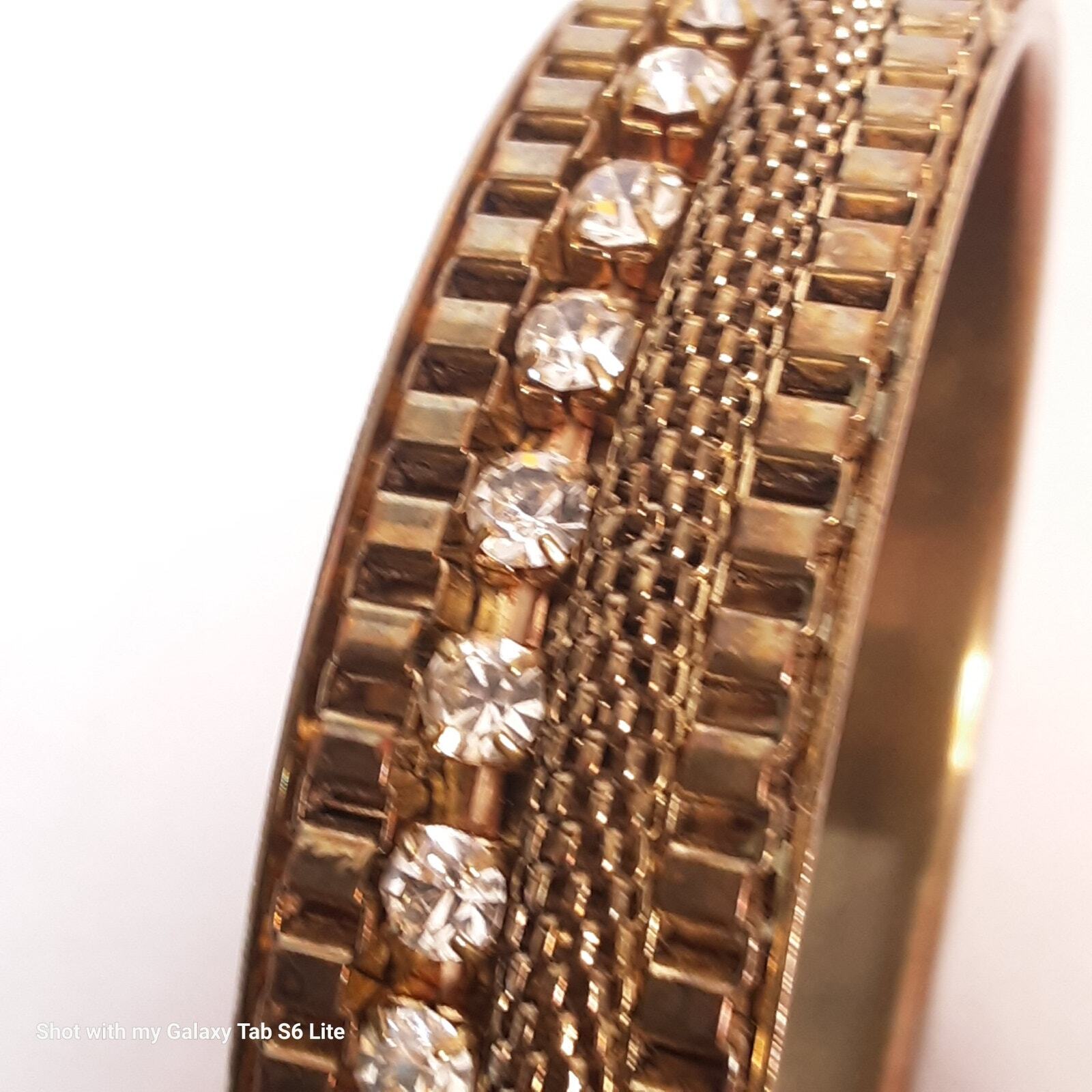 Unsigned Chicos Chunky Bangle Bracelet Brass Tone… - image 6