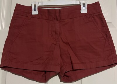 Dark Red Super Comfy J Crew Chino Shorts Women Size 0