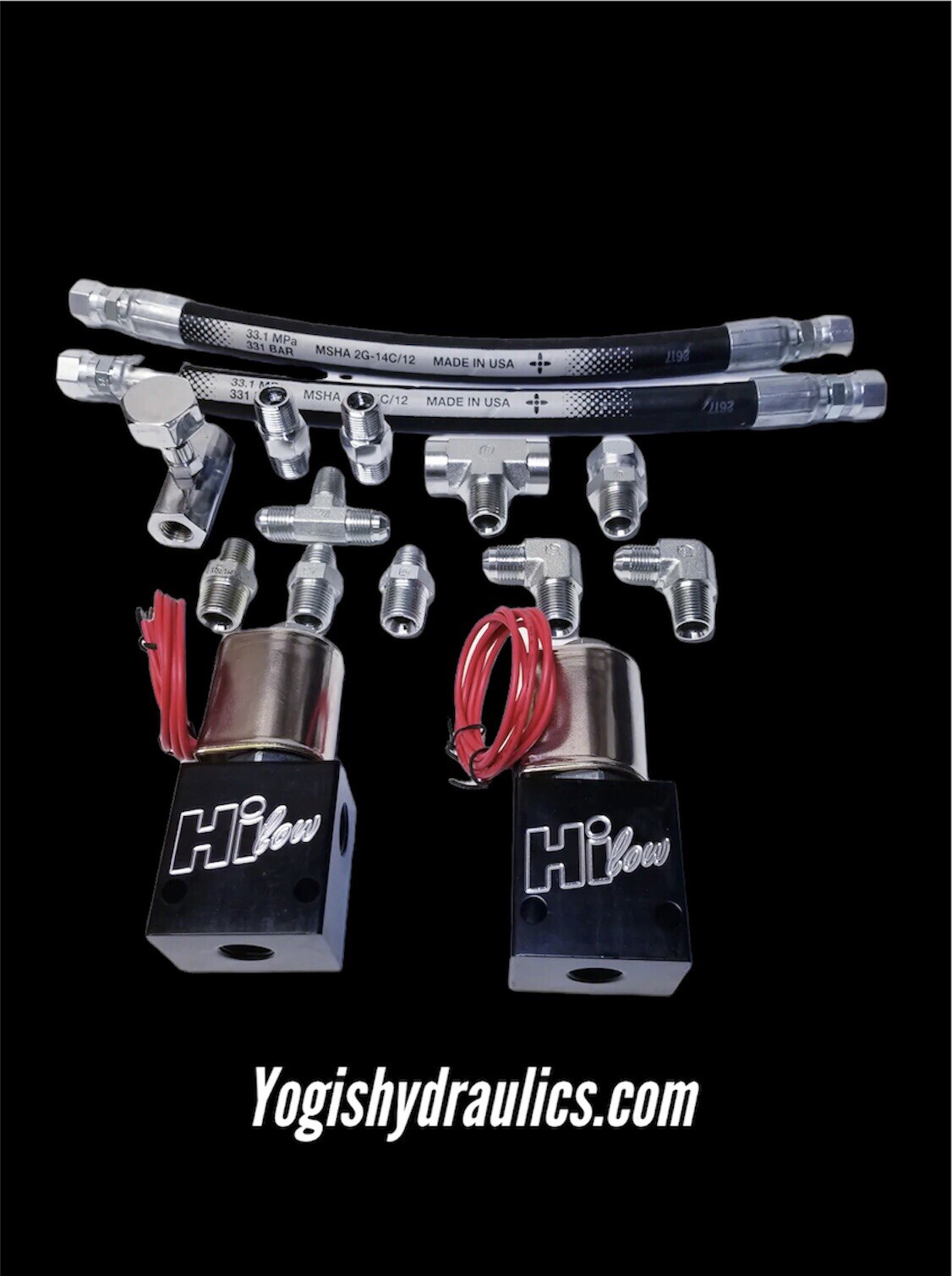 Dual Dump Assembly, Hilow 3/8 Delta Dumps, Lowrider Hydraulics Hoses