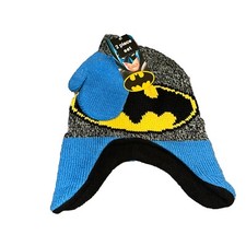Batman Boys Knit Hat And Gloves Sz 2T-5T