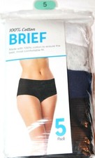 Brief 100 Cotton Women's 5-Pack Asstd Panties Underwear Sz 5 Small 4-6 