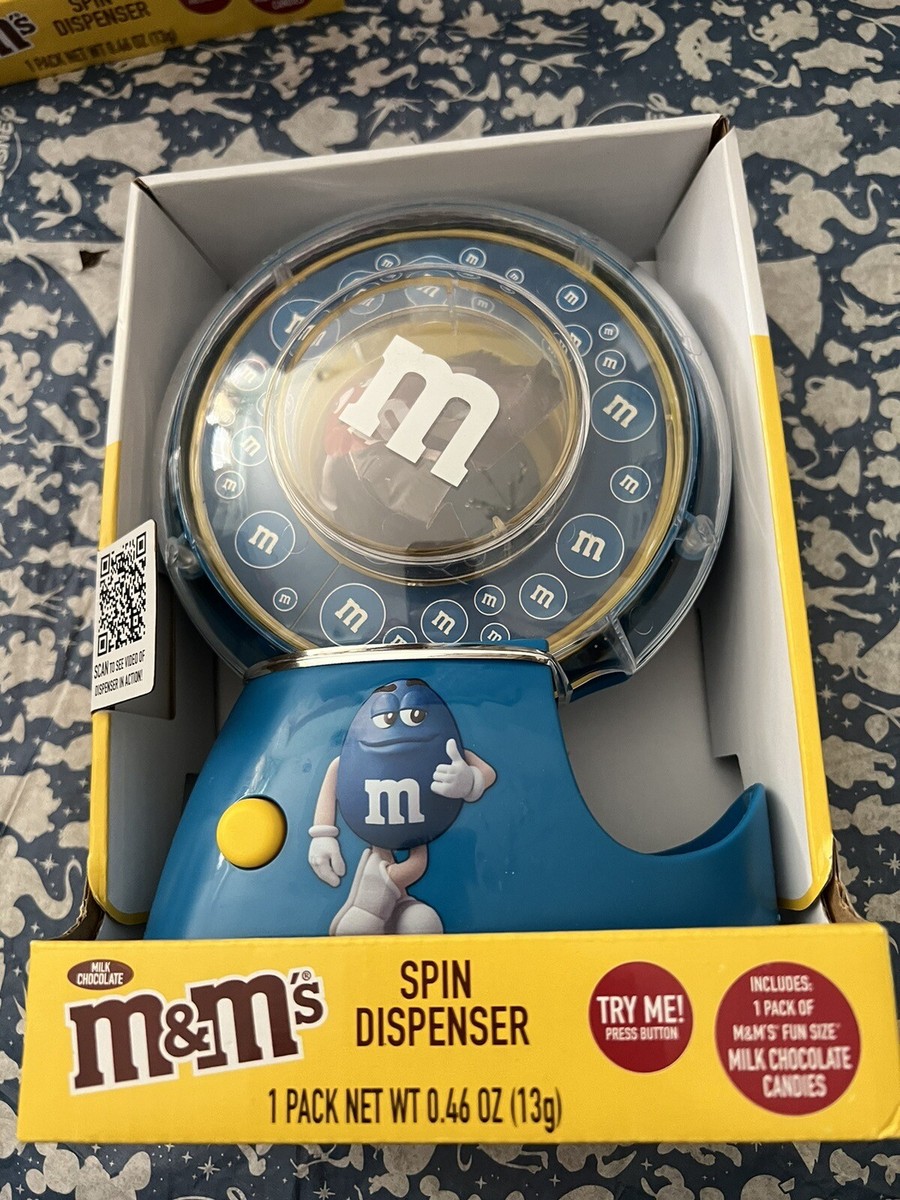 M&M Candy Dispenser⭐ Candy Dispenser Blue ⭐Push Button To Spin