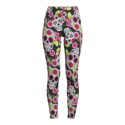 No Boundaries Juniors' Halloween Leggings Skulls XL (15-17