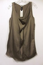 BB DAKOTA Bronze Renata Sleeveless Draped Front Tunic Mini Dress S NEW