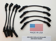 2002-2004 CADILLAC ESCALADE LS1 VORTEC 6.0L BLACK 8mm SPARK PLUG WIRES USA MADE!