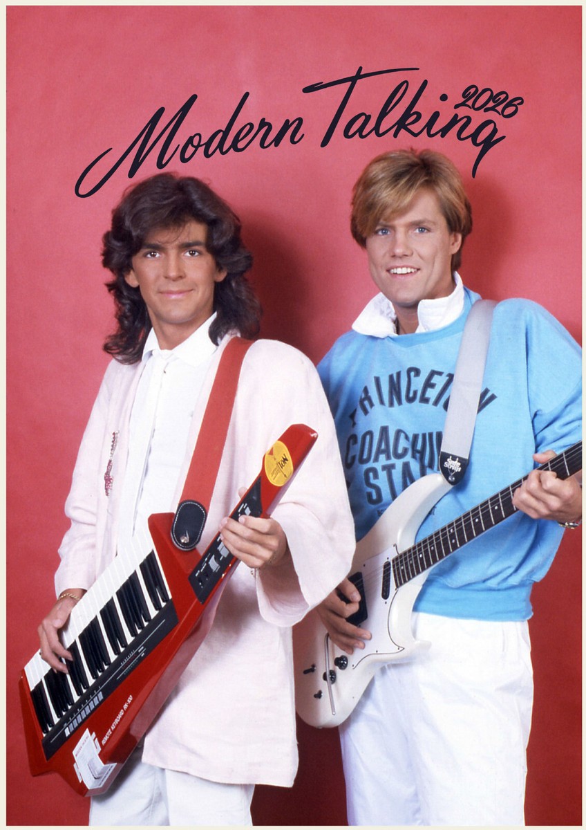 2026 Wall Calendar (12pg) MODERN TALKING Vintage Music Band Cover
