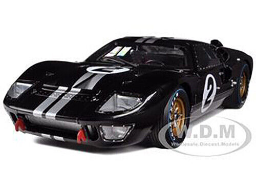 1966 FORD GT-40 MK II #2 BLACK 1/18 DIECAST MODEL CAR SHELBY COLLECTIBLES SC408 - Picture 1 of 6
