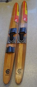 Vintage Wooden Cypress Gardens Dick Pope Jr Water Skis Wood 67