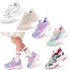 Girls Little/Big Kids Comfortable Sneakers Jelly Sole Lightweight Walking Shoes