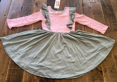 Dot Dot Smile size 2T color block Ruffle twirl dress new