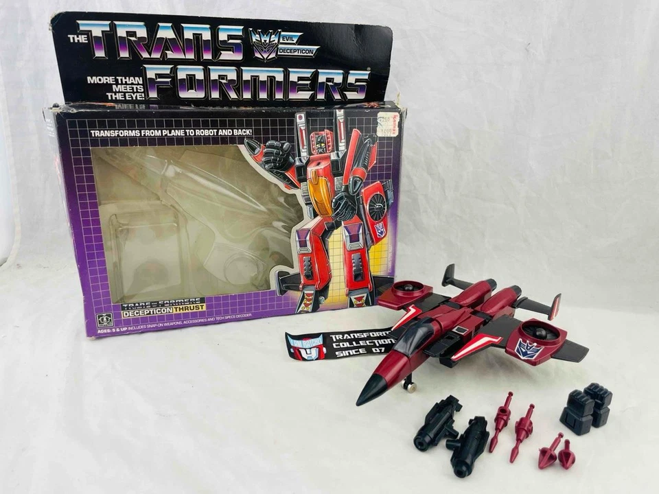 Transformers Original G1 1985 Jet Thrust Complete w/ Box and Bubble - Image 2 of 4