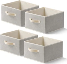 Storage Baskets, 11-Inch Woven Fabric Bins, Storage Cubes with Reinforced Han...