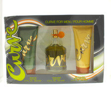 CURVE Mens Set 4.2 OZ Cologne Spr +  3.4 OZ Shower Gel + 3.4 OZ Aftershave Balm