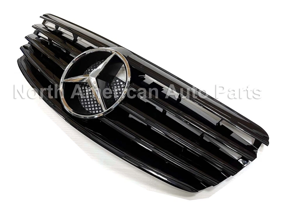E55 E63 Grille E-Class All Black With Star E320 E500 2003 2004 2005 2006 - Image 2 of 4