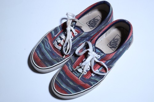 vans era red blue & yellow skate shoes