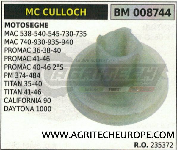 McCulloch Motosega Plastica Tamburo Di Avviamento Puleggia Di - Foto 3