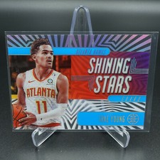 2019-20 PANINI ILLUSIONS TRAE YOUNG SHINING STARS SAPPHIRE CARD #12